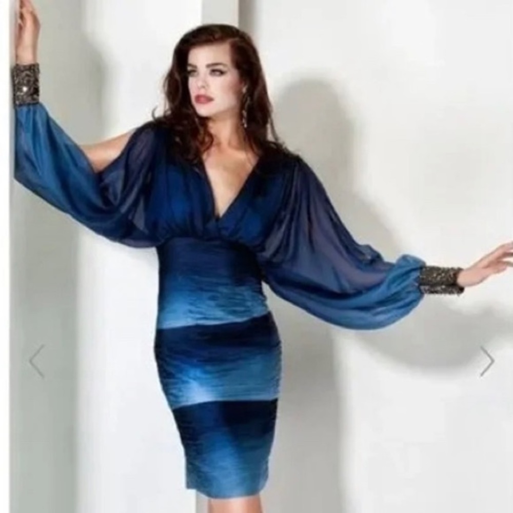 NWT Elegant 100% Silk JOVANI minidress Sz 10